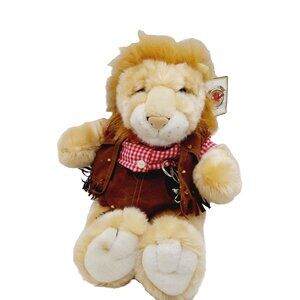 The Bear Factory Lion 13"  Plush Stuffed Animal 2001 In Shirt Shorts & Vest